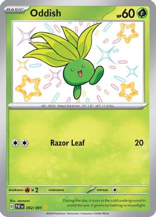 Oddish 092 - Holofoil SV Paldean Fates - Shiny Rare