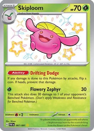 Skiploom 097 - Holofoil SV Paldean Fates - Shiny Rare