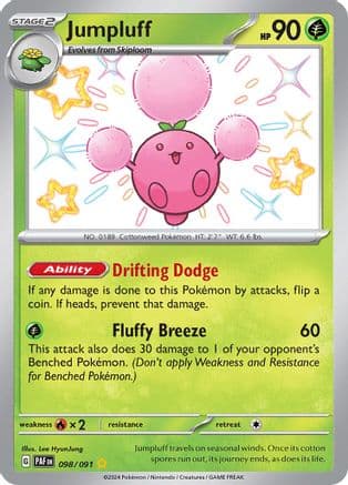Jumpluff 098 - Holofoil SV Paldean Fates - Shiny Rare