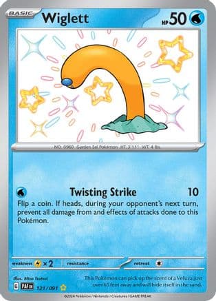 Wiglett 121/091 - Holofoil SV Paldean Fates - Shiny Rare