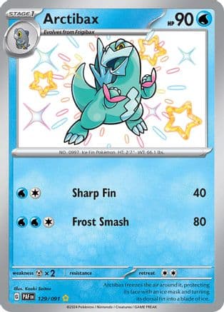 Arctibax 129 - Holofoil SV Paldean Fates - Shiny Rare