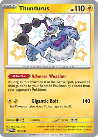 Thundurus 139 - Holofoil SV Paldean Fates - Shiny Rare