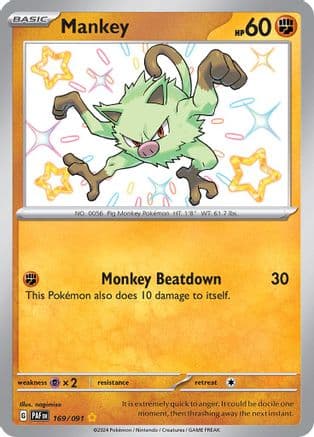 Mankey 169/091 - SV Paldean Fates Holofoil