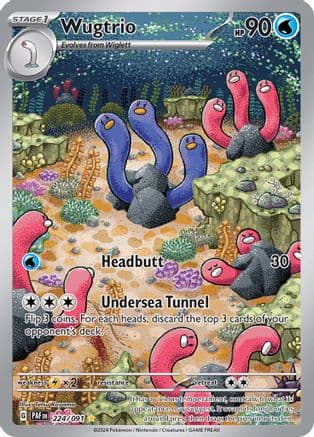Wugtrio 224/091 - Holofoil SV Paldean Fates - Illustration Rare