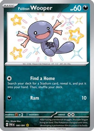 Paldean Wooper 180/091 - Holofoil SV Paldean Fates - Shiny Rare