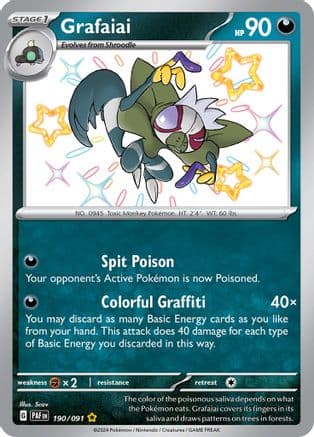 Grafaiai 190 - Holofoil SV Paldean Fates - Shiny Rare