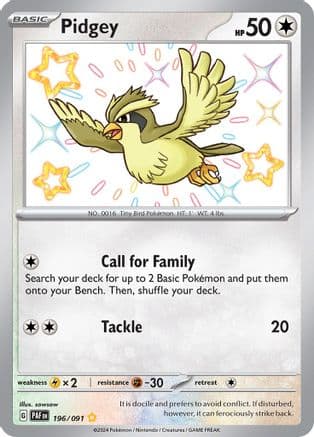 Pidgey 196- SV Paldean Fates Holofoil