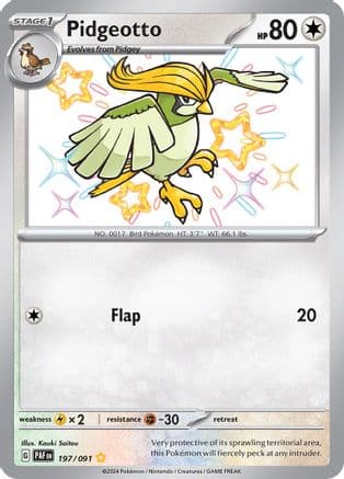 Pidgeotto 197 - Holofoil SV Paldean Fates - Shiny Rare