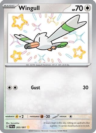 Wingull 203- SV Paldean Fates Holofoil