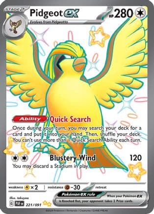 Pidgeot ex 221- SV Paldean Fates Holofoil