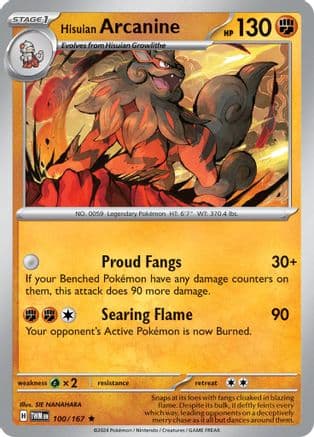 Hisuian Arcanine 100 - Holofoil SV06 Twilight Masquerade - Rare