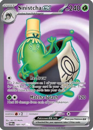 Sinistcha ex 189/167 - Holofoil SV06 Twilight Masquerade - Ultra Rare