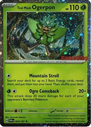 Teal Mask Ogerpon (Cosmos Holo) (Gamestop Exclusive) 024- Miscellaneous Cards & Products Holofoil