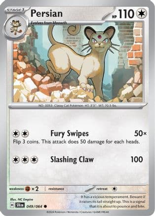 Persian 049/064 - Reverse Holofoil SV Shrouded Fable - Common