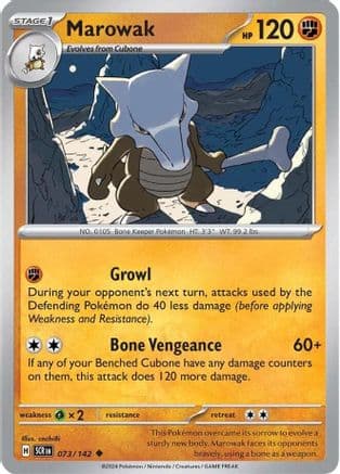 Marowak 073- SV07 Stellar Crown Reverse Holofoil