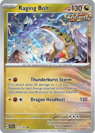 Raging Bolt 111 - Reverse Holofoil SV07 Stellar Crown - Rare