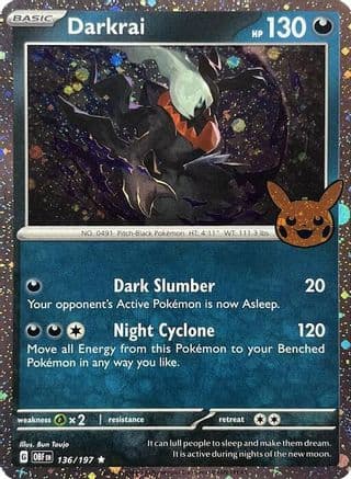 Darkrai (Cosmos Holo) 136- Trick or Trade BOOster Bundle 2024 Holofoil