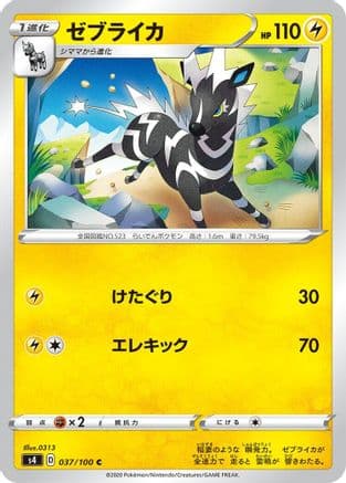 Zebstrika (037/100) (Japanese) - S4 Amazing Volt Tackle