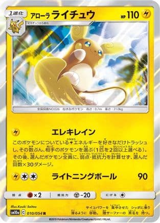 Alolan Raichu (010/054) (Japanese) - SM10a GG End Holofoil