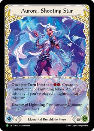 Aurora, Shooting Star - HER120 (HER120) - Flesh and Blood: Promo Cards Rainbow Foil