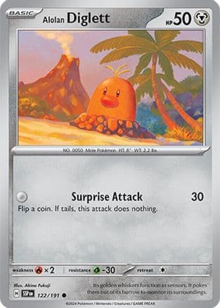 Alolan Diglett 122- SV08 Surging Sparks Reverse Holofoil