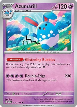 Azumarill 074- SV08 Surging Sparks Reverse Holofoil