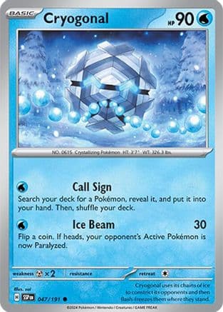 Cryogonal 047 - Reverse Holofoil SV08 Surging Sparks - Common