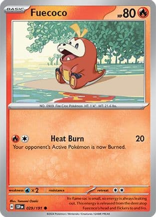 Fuecoco 029- SV08 Surging Sparks Reverse Holofoil
