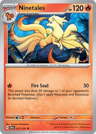 Ninetales 017- SV08 Surging Sparks Reverse Holofoil