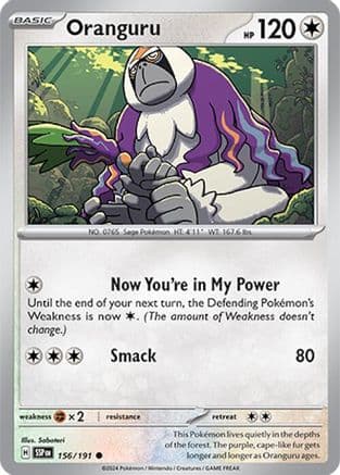 Oranguru 156 - Reverse Holofoil SV08 Surging Sparks - Common