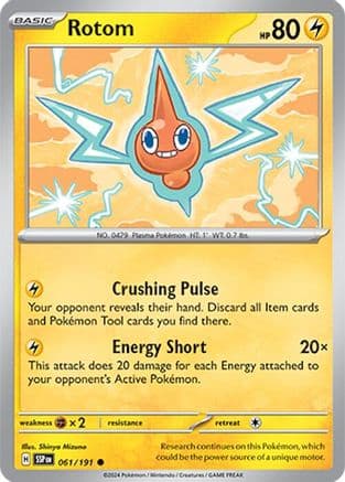 Rotom 061- SV08 Surging Sparks Reverse Holofoil
