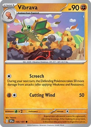 Vibrava 105/191 - Reverse Holofoil SV08 Surging Sparks - Common