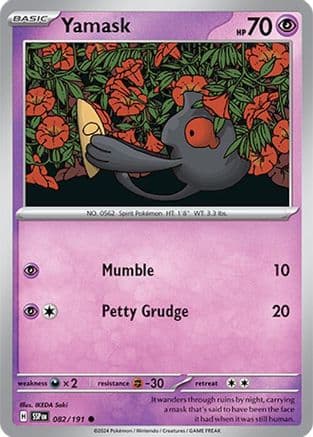 Yamask 082 - Reverse Holofoil SV08 Surging Sparks - Common
