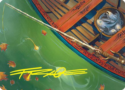 Fishing Pole Art Card (18/54) (Gold-Stamped Signature) (-018) - Art Series: Foundations