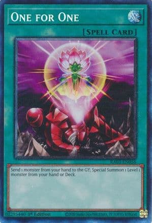 One for One (Alternate Art) (PCR) (RA03-EN056) - Quarter Century Bonanza 1st Edition