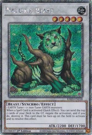 Naturia Beast (Platinum Secret Rare) (RA03-EN238) - Quarter Century Bonanza 1st Edition