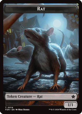 Rat // Zombie Double-Sided Token (-14 // 15) - Foundations Foil