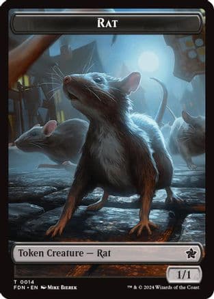 Rat // Zombie Double-Sided Token (-14 // 15) - Foundations Foil