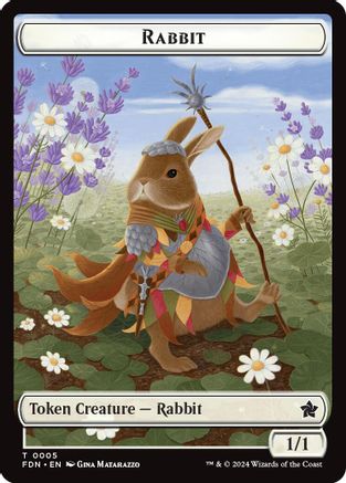 Rabbit // Soldier Double-Sided Token (-5 // 6) - Foundations