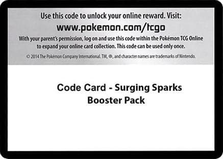 Code Card - Surging Sparks Booster Pack SV08 Surging Sparks - Code Card