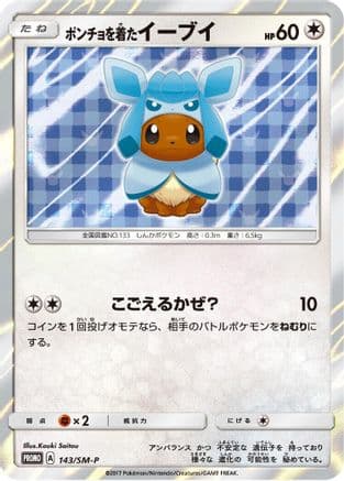 Poncho-wearing Eevee - 143/SM-P (143/SM-P) (Japanese) - SMP Sun Moon Promos Holofoil