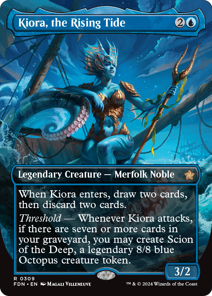 Kiora, the Rising Tide (FDN-309) - Foundations (Borderless)