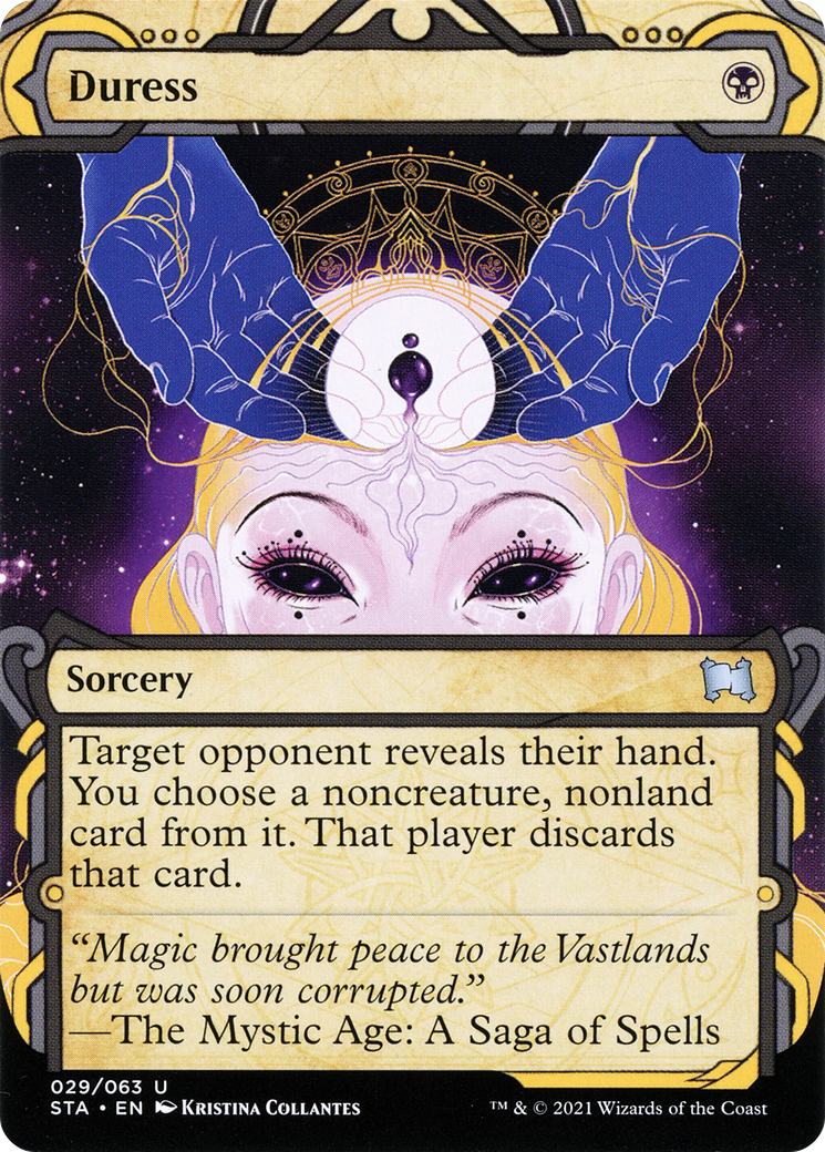 Duress (STA-029) - Strixhaven Mystical Archive: (Showcase) (Borderless) Etched Foil