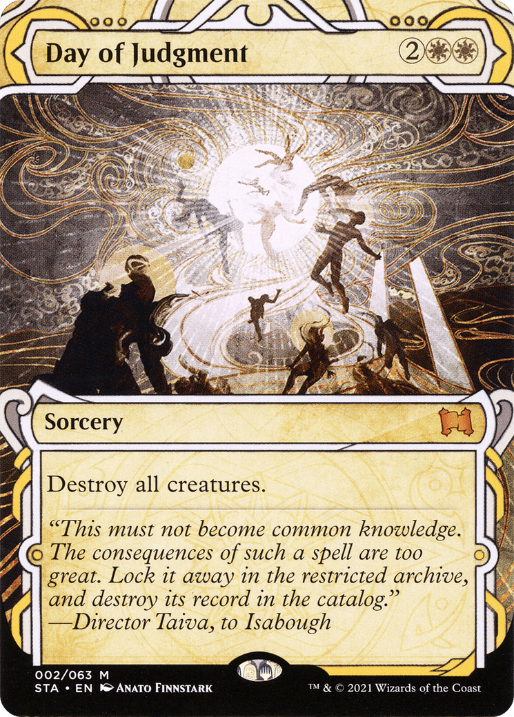 Day of Judgment (STA-002) - Strixhaven Mystical Archive: (Showcase) (Borderless) Etched Foil