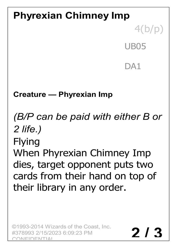 Phyrexian Chimney Imp (DA1-UB05) - Unknown Event