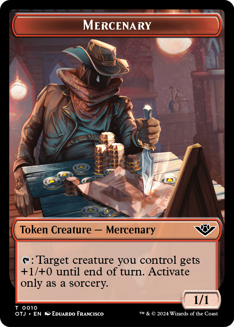 Mercenary (TOTJ-010) - Outlaws of Thunder Junction Tokens Foil