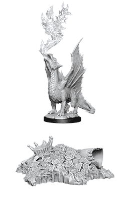 D&D Nolzur's Marvelous Miniatures | Gold Dragon Wyrmling & Small Treasure Pile
