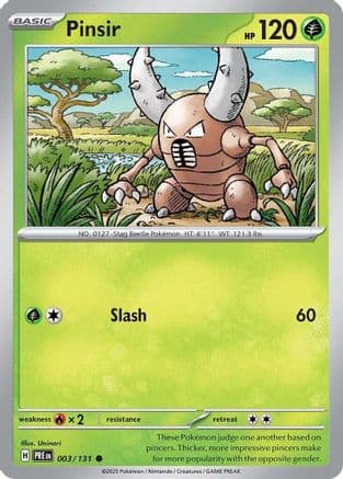 Pinsir 003- SV Prismatic Evolutions Reverse Holofoil