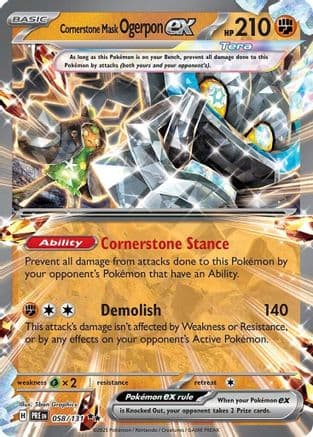 Cornerstone Mask Ogerpon ex 058/131 - SV Prismatic Evolutions Holofoil