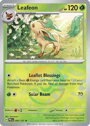 Leafeon (Poke Ball Pattern) 005- SV Prismatic Evolutions Holofoil